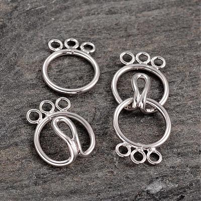 6-Hole Ring Sterling Silver S-Hook Clasps STER-K014-H793-3P-1