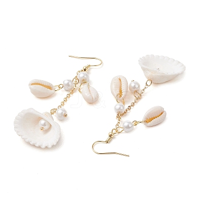 304 Stainless Steel Shell Shape Dangle Earrings EJEW-JE06382-1