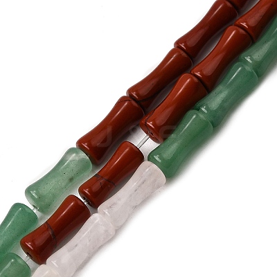 Natural Rose Quartz & Green Aventurine & Red Jasper & Indian Agate & Quartz Crystal Beads Strands G-F801-D-01-1