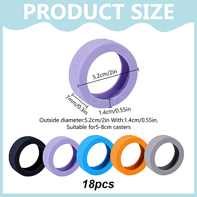 18Pcs Silicone Luggage Wheels Protectors Cover FIND-OC0013-86C-1