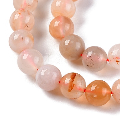 Natural Cherry Blossom Agate Beads Strands G-B130-8mm-02-1