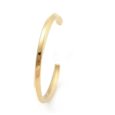 Ion Plating(IP) 304 Stainless Steel Cuff Bangles for Women BJEW-K252-05G-1