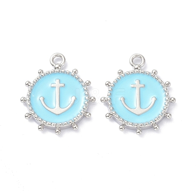 Eco-Friendly Stainless Steel Enamel Pendants STAS-C031-02P-03-1