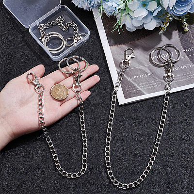 3 Sets 3 Styles Aluminium Twisted Chains for Jeans Pants HJEW-SP0001-53-1