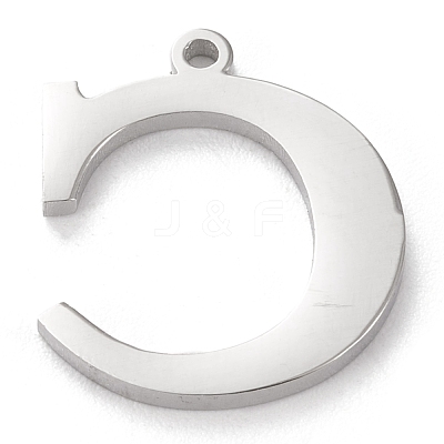 Tarnish Resistant 304 Stainless Steel Letter Pendant Rhinestone Settings STAS-J028-01C-1