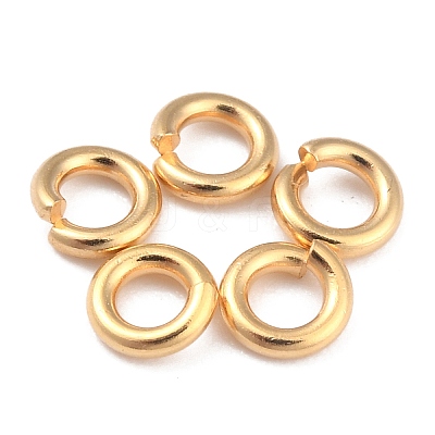 Rack Plating Brass Open Jump Rings X-KK-O139-18K-G-1