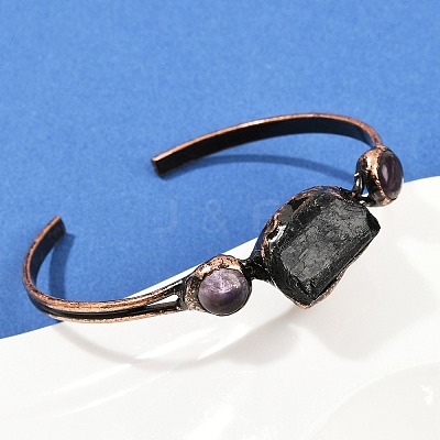 Natural Amethyst & Tourmaline  Cuff Bangles G-B149-16R-05-1