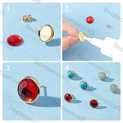 50Pcs 304 Stainless Steel Stud Earring Settings STAS-BBC0001-67-1