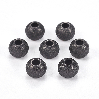 304 Stainless Steel Textured Beads Ion Plating(IP) STAS-I081-8mm-04B-1