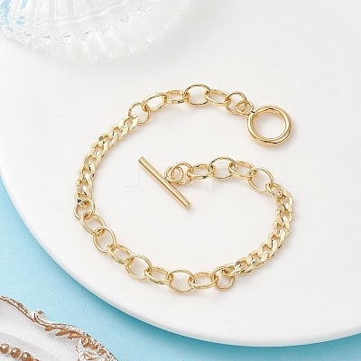 Brass Cuban Link Chains & Cable Chain Bracelets for Women BJEW-JB12755-1