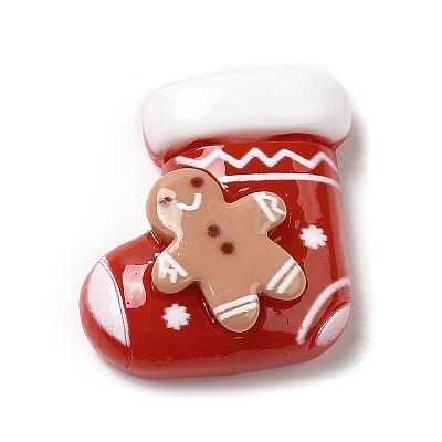 Christmas Theme Opaque Resin Cabochons LS-RESI-E043-01H-1