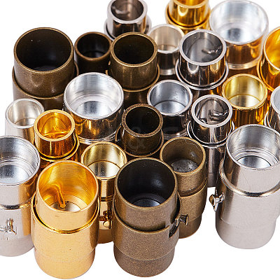 Brass Locking Tube Magnetic Clasps KK-SC0001-11-1