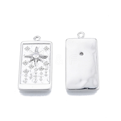 Brass Micro Pave Clear Cubic Zirconia Pendants KK-G432-18P-1