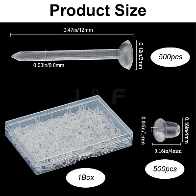 500Pcs Eco-Friendly Plastic Stud Earring Findings KY-SP0001-03A-1