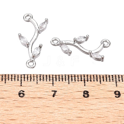 Brass Clear Cubic Zirconia Branch Links Connectors X-KK-S359-156P-RS-1