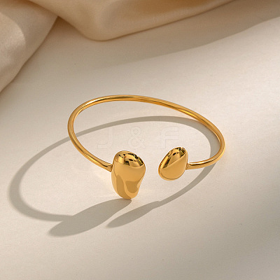 304 Stainless Steel Teardrop Cuff Bangles for women LP8428-1-1