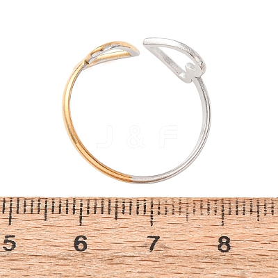 304 Stainless Steel Cuff Open Rings for Women SA-CBABC9E-05A-GP-1