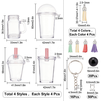 Cup Big Pendant Keychain DIY Making Kit DIY-SC0017-44-1
