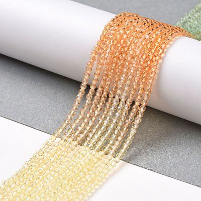 Transparent Gradient Color Glass Beads Strands GLAA-G101-2mm-05-1