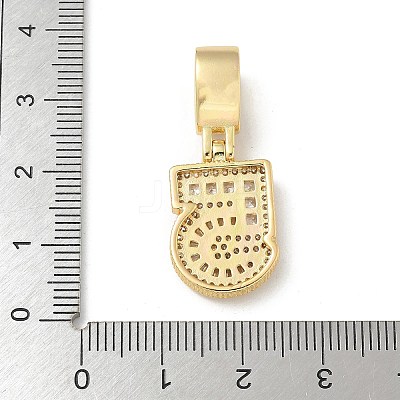 Brass Clear Cubic Zirconia European Dangle Charms LS-KK-R003-01G-05-1