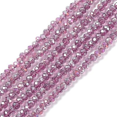 Electroplate Glass Beads Strands EGLA-R048-2mm-11-1