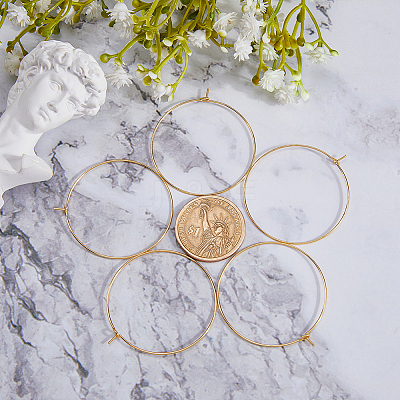 40Pcs Brass Hoop Earrings Findings KK-DC0001-11-1