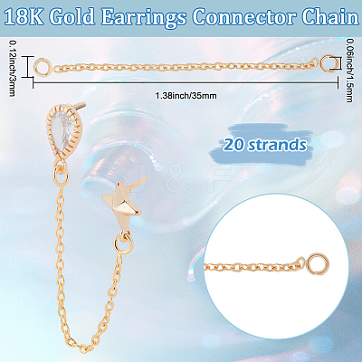 20Pcs Brass Chain Links/Connectors KK-BBC0021-47-1