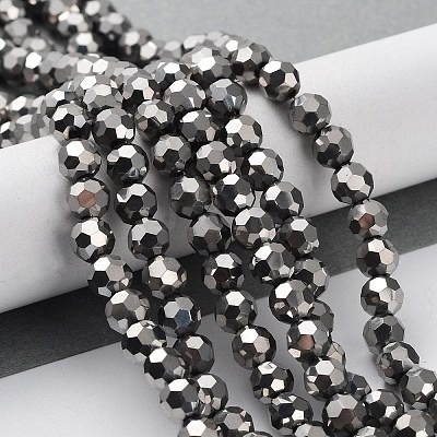 Electroplate Glass Bead Strands EGLA-R042-6mm-06-1
