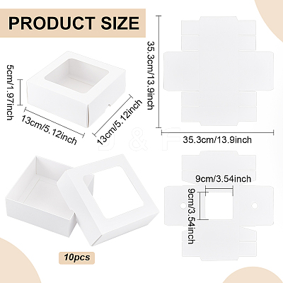 Square Kraft Paper Storage Gift Boxes CON-WH0095-100C-01-1