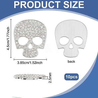10Pcs Alloy Rhinestone Cabochons FIND-PH0038-53B-1