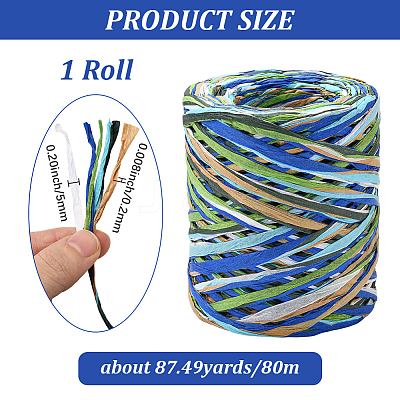 Segment Dyed Raffia Paper Cords for DIY Craft OCOR-WH20020-27B-1