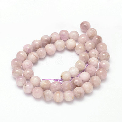 Round Natural Kunzite Beads Strands G-K068-28-6mm-1