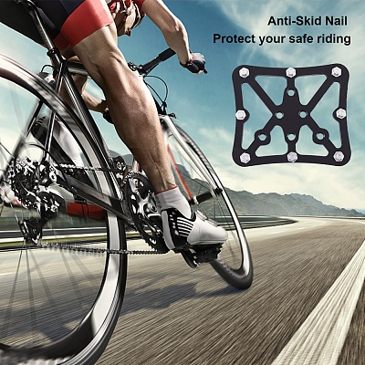 Bicycle Aluminum Alloy Flat Self Locking Pedal TOOL-WH0132-12A-1