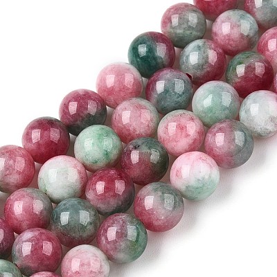 Dyed Natural White Jade Beads Strands G-T138-8mm-210-24-1