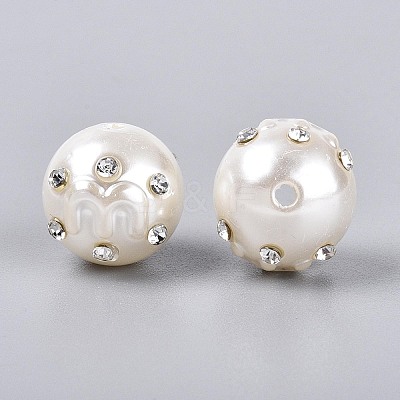 ABS Plastic Imitation Pearl Round Beads SACR-T017-76B-1