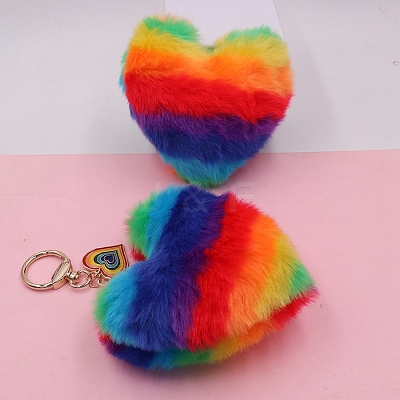 Imitation Rabbit Fur Keychain PW-WG73195-01-1