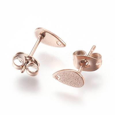 Ion Plating(IP) 304 Stainless Steel Stud Earring Findings for Dangle Charms STAS-L216-05A-RG-1