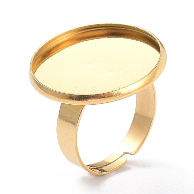 Ion Plating(IP) Adjustable 304 Stainless Steel Finger Rings Components STAS-P291-01G-G-1