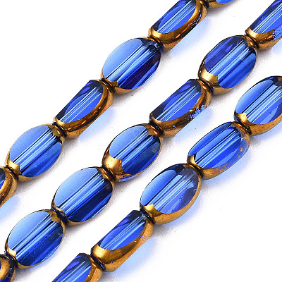 Electroplate Glass Beads Strands X-EGLA-N008-015E-1