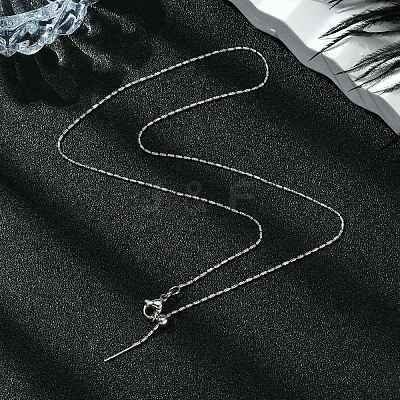 1mm Rack Plating Brass Column Link Chain Adjustable Slider Necklaces for Women Men MAK-L044-53P-1