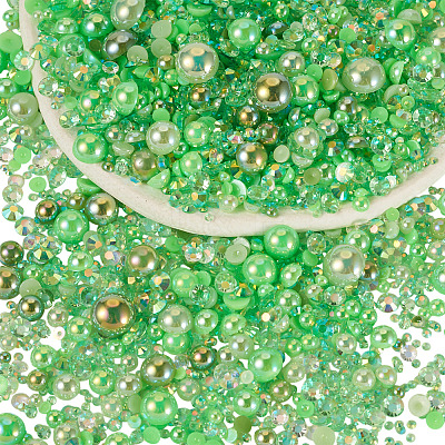 Half Round ABS Plastic Cabochons FIND-TAC0038-08F-1