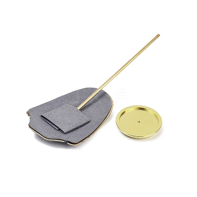 Bust Shaped Microfiber Necklace Display Stands with Golden Tone Aluminum Alloy Support ODIS-H006-01A-1