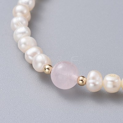 Stretch Grade A Natural Freshwater Pearl Bracelets BJEW-JB04623-01-1