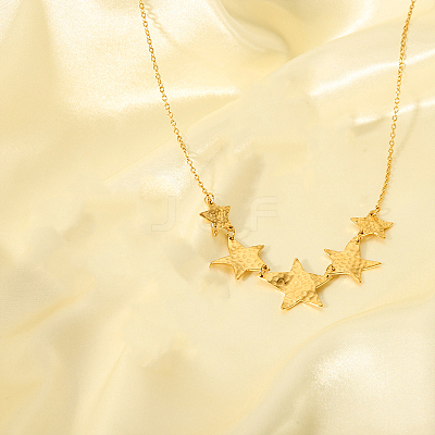 Stylish 304 Stainless Steel Star Moon Bib Necklaces for Women WQ3777-1-1
