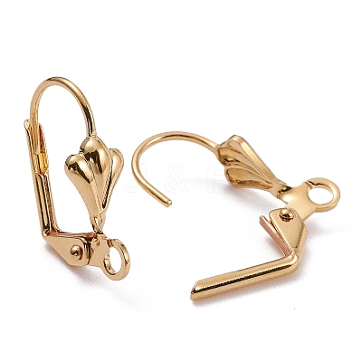 Brass Leverback Earring Findings X-KK-F824-006G-1