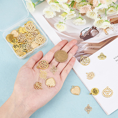Yoga Theme Alloy Pendants PALLOY-SC0002-87-1