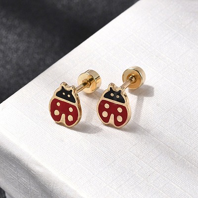 304 Stainless Steel Stud Earrings EJEW-F396-02D-G-1