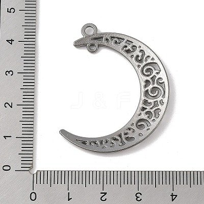 Tibetan Style Alloy Hollow Moon Links TIBEP-5312-B-FF-1