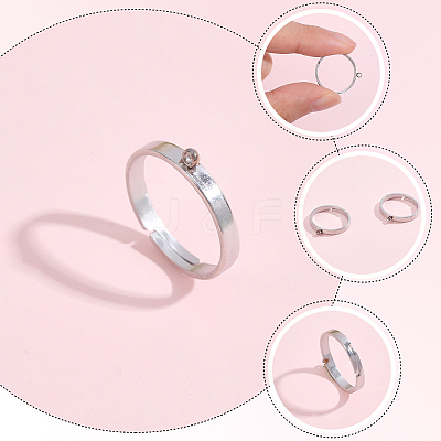 24Pcs 304 Stainless Steel Finger Ring Settings STAS-BBC0010-09A-1