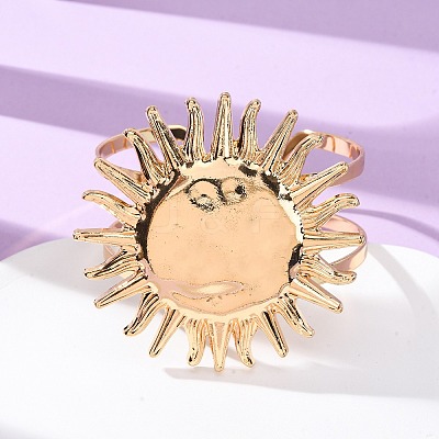 Alloy & Iron Cuff Bangles for Women BJEW-F501-01B-KCG-1